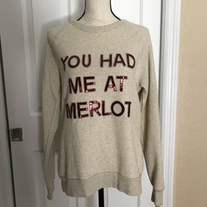 Bow & Drape Sweater “you had me at merlot”